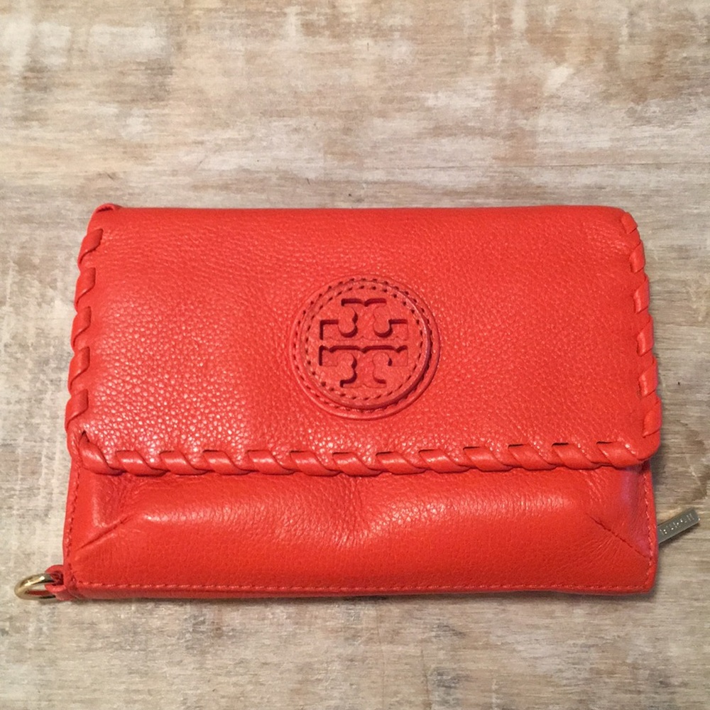 Tory Burch Orange Leather Wristlet